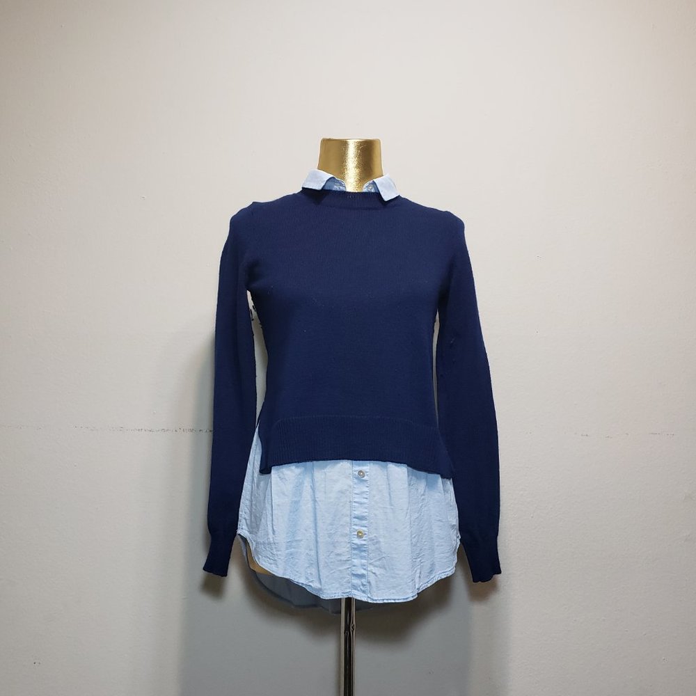 H&M Blue Twofer / Faux Layered Sweater